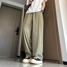 休闲裤男夏季新款冰丝凉感阔腿长裤K019-P28，男装休闲裤，星座214-3