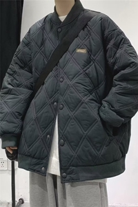 BOYUE帛跃冬季cityboy绣标菱形格棉服青少年男潮棒球棉衣m75p68图片