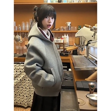 春秋短款连帽卫衣开衫男女2025新款美式潮牌宽松情侣帽衫拉链外套，女装短外套，四季星座505