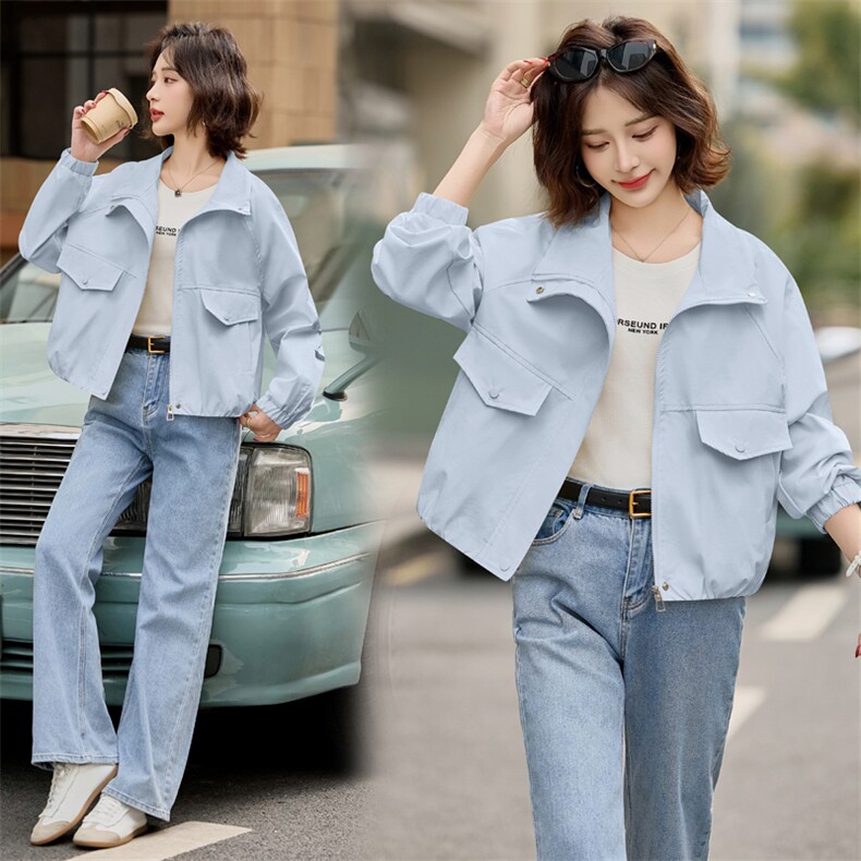小个子早春短外套女新款2025时髦立领休闲超好看简约百搭棒球服潮,女装短外套,悦祺