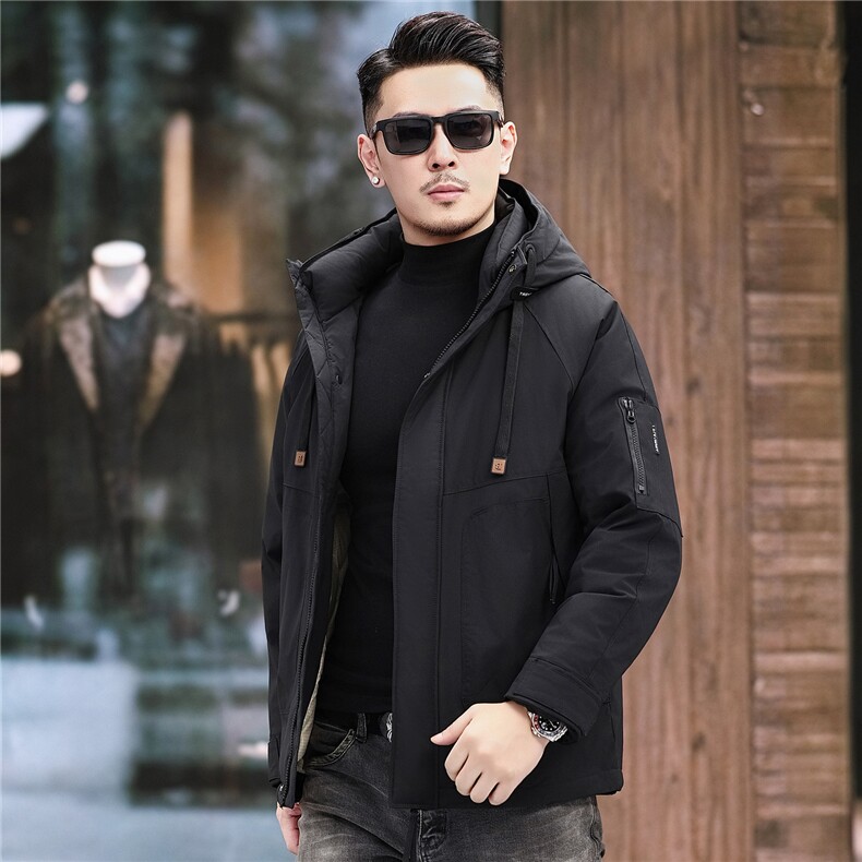 2025新款冬季短款90绒子白鸭绒羽绒服外套中年男装加厚羽绒服夹克,男装夹克,钱塘723