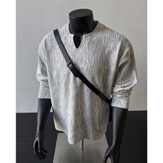 假模图！2026年春季肌理感V领长袖T恤宽松圆领打底衫C26007-特P25，男装T恤，电商C213(原B265)