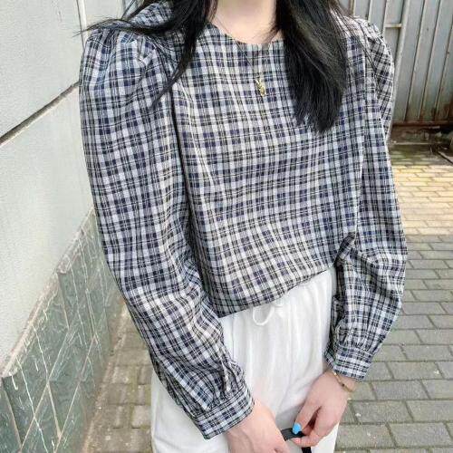 春款格子小衫，女装，魅力布梵