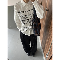 【有货】cleanfit白色字母衬衫男高级感痞帅长袖衬衣1288LL-P39，男装衬衫，星座1007（原301D）