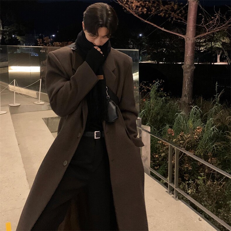 现货~加棉毛呢大衣男装中长款呢子风衣加厚外套716A-A022P110，男装风衣，星座716A（原星座815-4）