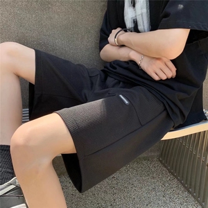 编织粗绳织带运动短裤男夏季装潮胖人宽松休闲五分裤衩图片