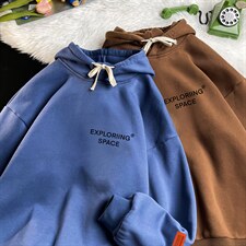 WY2244-P35加绒款-P40NASA纯棉连帽卫衣男大码运动帽衫宽松薄，男装卫衣，电商A040
