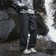 灰色软壳工装裤男款春秋季美式机能户外登山裤宽松直筒休闲运动裤，男装休闲裤，电商A099