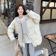 新款有货米色50绒羽绒服配围巾5313P295K448，女装羽绒服，2C176