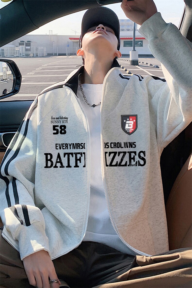 H239P55加绒P65重磅卫衣男士立领拉链开衫运动外套休闲上衣,女装短外套,星座304A-1