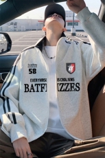 H239P55加绒P65重磅卫衣男士立领拉链开衫运动外套休闲上衣，女装短外套，星座304A-1