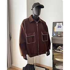 男装短款呢料呢子夹克外套2025冬季毛呢大衣XZ514-2-F9-P98，男装夹克，星座514-2(原B239)