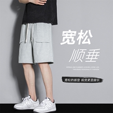2023新款五分短裤男YOA景休闲百搭纯色运动短裤CK2406-P27控48，男装休闲裤，星座717