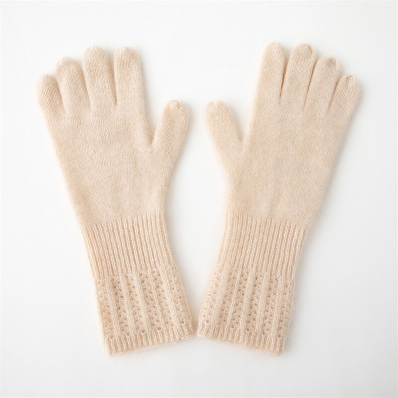 2025年秋季新款百搭男女通用双股加厚保暖分指手套，手套，轩妮羊绒