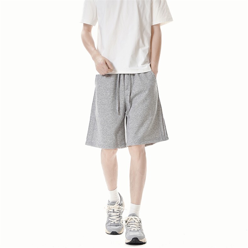 DK59-P28冰丝休闲短裤男夏季薄款宽松大码皱褶条纹凉感五分中裤子,男装牛仔裤,电商A178