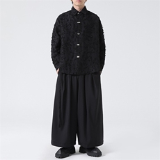C8601P75无影墻新中式暗黑风风唐装汉服衬衫长袖提花，男装衬衫，电商A026