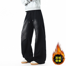 美式复古水洗休闲裤显瘦加绒加厚卫裤男K8687JR（加绒）-特价P49，男装休闲裤，电商A007