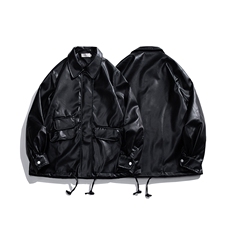 白底平铺皮衣女大码M-5XL情侣外套女皮衣男机车外套男JK7761P85控，男装皮衣，星座227-7