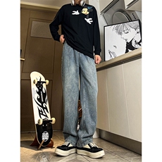 A178秋冬季新款美式休闲牛仔裤男直筒宽松Q83P48限价68，男装牛仔裤，电商A178