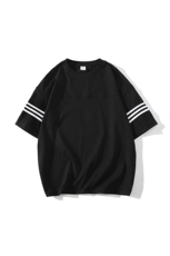 得物支持二开280g夏季三条杠情侣半袖纯棉短袖T恤男女DT004-P30，男装T恤，电商A441