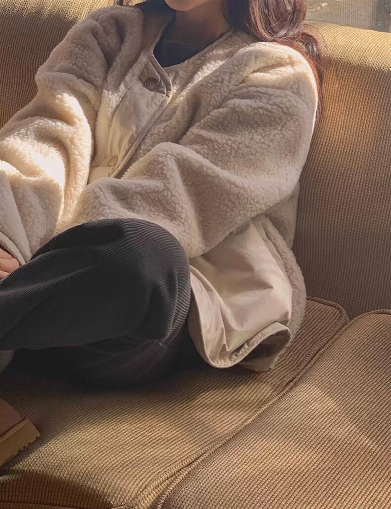 新羊羔毛外套两面穿，其它，miluroom