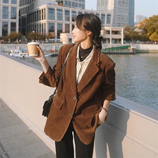 爆-款现货灯芯绒西装外套212-2389-P140K190加棉P150-K209，女装西装，浙宝285（原212）