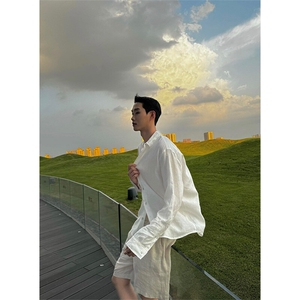 夏季冰丝亚麻感薄款长袖衬衫宽松防晒衬衣外套C027-特P35图片