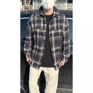美式复古格子衬衣男士休闲百搭长袖衬衫外套 网图 CS334-P46图片