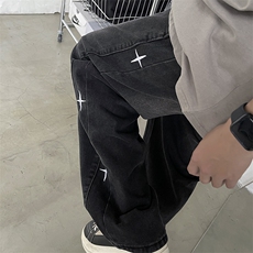 夏季牛仔裤男士韩版潮流痞子帅气直筒2024新款ins长裤RK1695-P42，男装牛仔裤，星座412-3