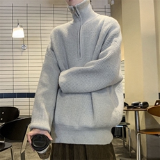 抖音直播！半高领拉链套头针织毛衣男外套男MY001-P98-128，男装针织衫/毛衣，星座517A-2