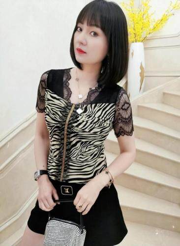 南韩印花网上衣，女装，赫琳娜