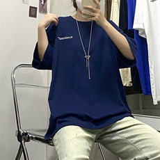 T06常年款男士休闲字母印花T恤衫外套圆领半袖五分袖TEE男女中性，男装T恤，星座115A(原星座507）