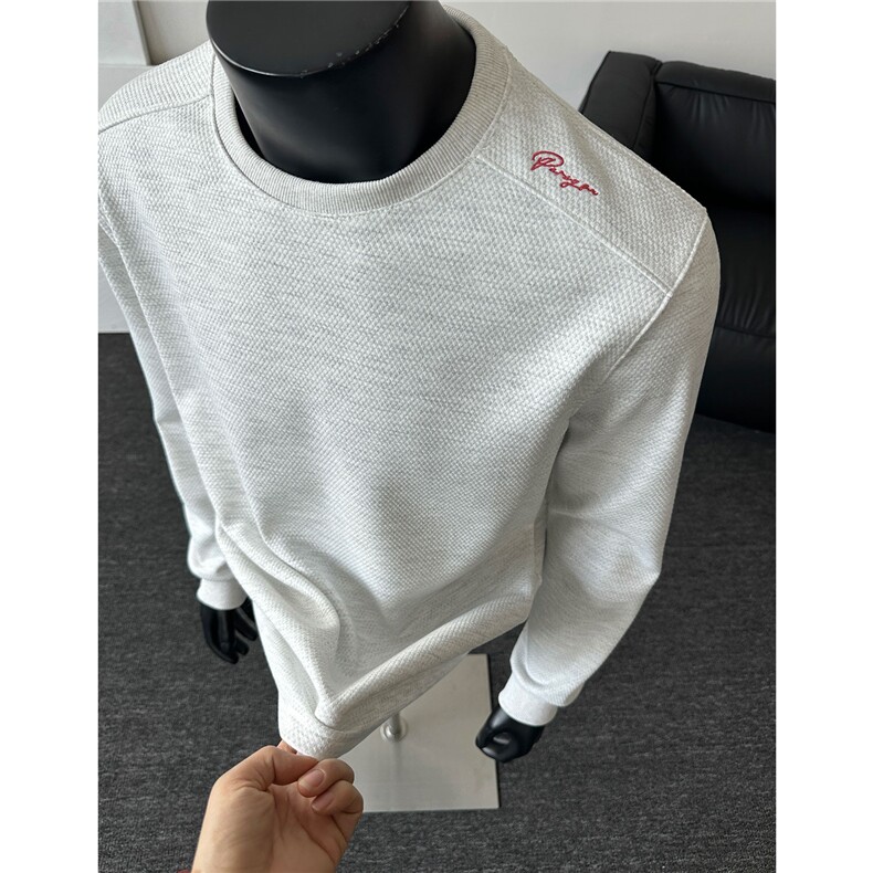 美式蜂窝红标限定基础打底衫休闲T恤刺绣圆领长袖D495特P25，男装T恤，电商A335-1（原A458）