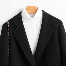 绵羊毛双面呢大衣女中长款新款秋冬女羊毛呢外套，女装双面呢大衣，温鑫双面呢