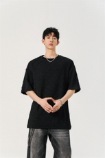 T10123-特批30控68小众提花肌理感高质量大码男百搭圆领短袖T恤，男装T恤，电商A059