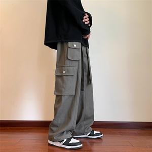 港风 抖音品质大码长裤拖地裤休闲裤工装裤A014-DY2165-P65控88图片