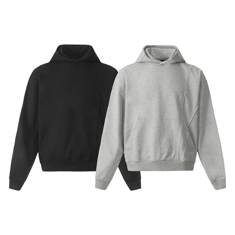 抖音得物高品质二开美式高街重磅结构辑明线纹理连帽卫衣外套W109，女装短外套，电商A486-1