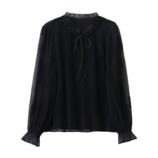 BAO现货2026春季新款时尚气质优雅立体织花减龄显瘦长袖百搭衬衣，女装衬衫，时尚俏佳人