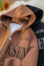 开衫卫衣男连帽潮流拉链外套春季美式重磅衣服-JK23104-P75控98，男装卫衣，星座605(原A050)