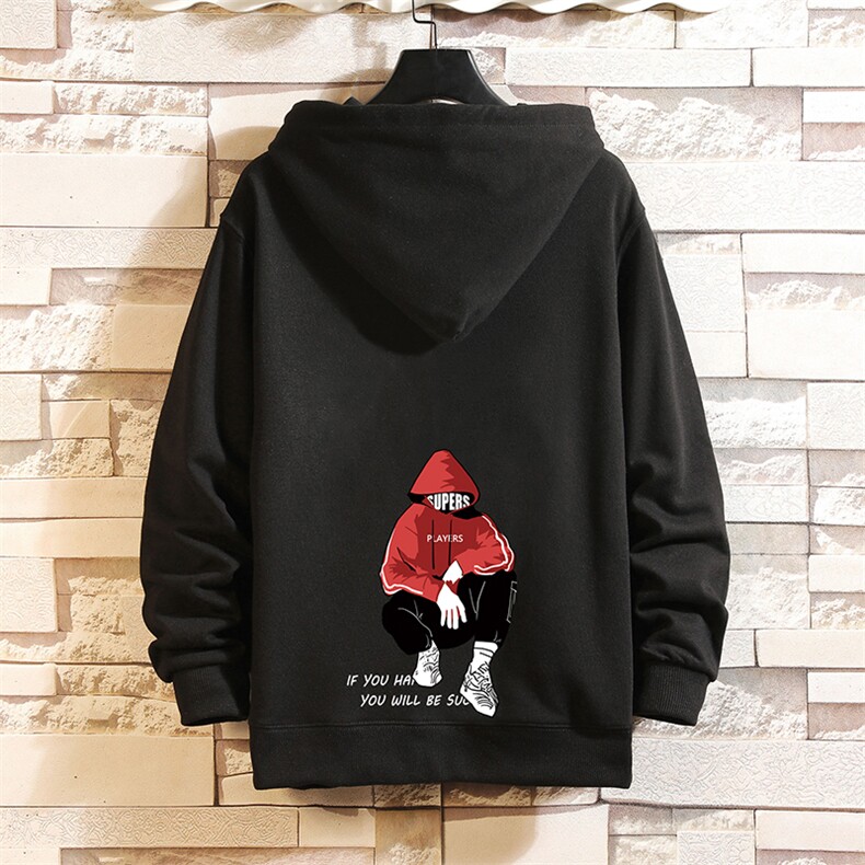 WY2051-P35加绒款-P40纯棉连帽卫衣男大码运动帽衫宽松薄砖墙,男装卫衣,电商A040A