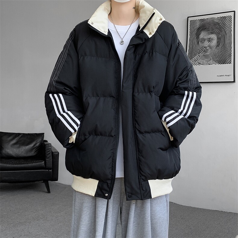 8XL-M三道杠韩系拼接立领加厚棉服三条杠棉衣面包服外套MY1706P98,男装棉衣,电商D206-1
