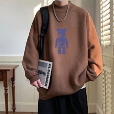 控68半高领毛衣男士大码针织衫男毛线衣男M18242-P45加绒款-P65，男装针织衫/毛衣，电商A040