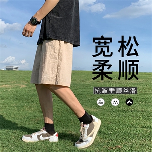 得物直播2023新款纯色刺绣短裤宽松卫裤沙滩裤DK310-特批15图片