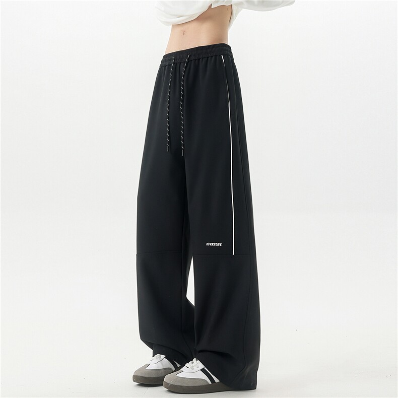 美式新款刺绣条纹春季设计感垂感运动休闲裤X416B-KL1060-P45限78，男装休闲裤，星座416B