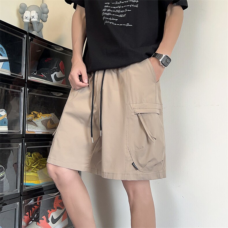 抖音品质休闲工装中裤男夏五分裤宽松直筒短裤D2531*P35控58图片