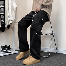 美式机能工装裤男士潮牌秋冬新款宽松冲锋裤青少年休闲长裤子，男装工装外套，星座410-7