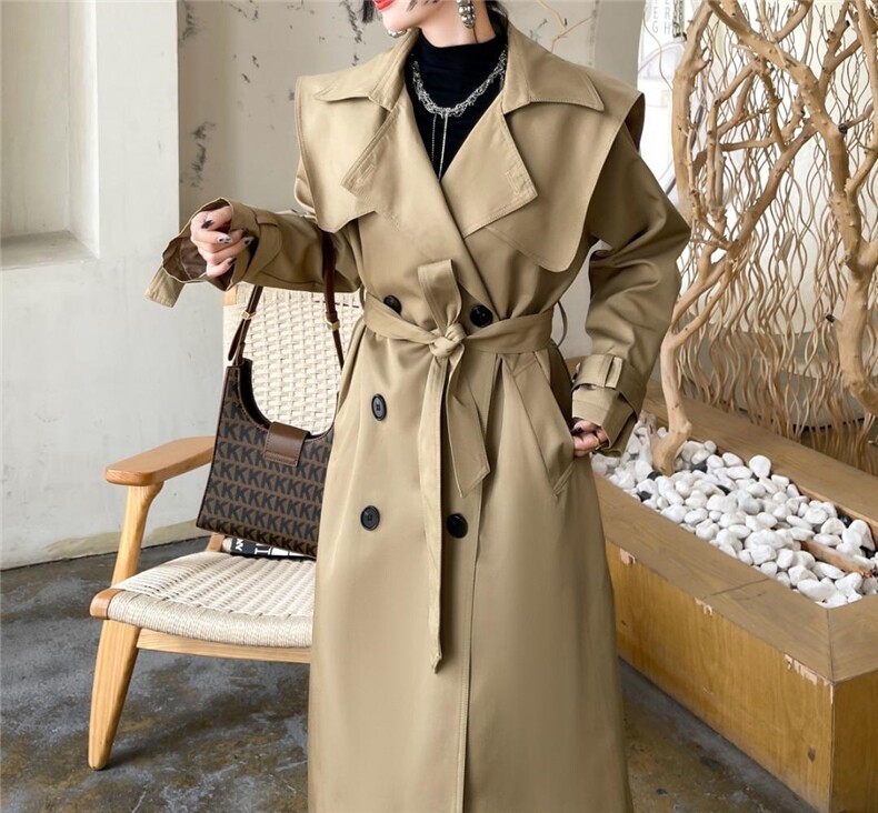 大翻领长款风衣，女装风衣，Balance Studio