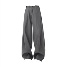 春秋美式高街休闲裤男女垂感阔腿西裤长裤纯色西装裤宽松直筒裤子，男装西服套装，电商A443