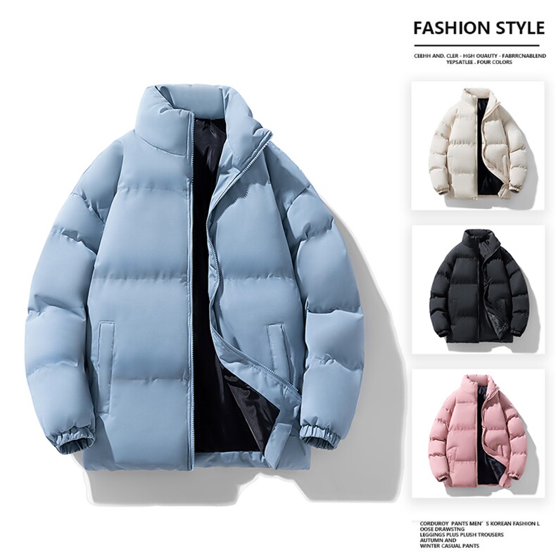 得物二开跑量棉衣休闲加厚棉服男女同款情侣纯色面包服218-35，男装棉衣，星座1402-1