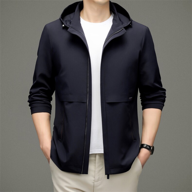 BW22189钱塘2020-2中青年男士秋季新款连帽简约百搭风衣P180，男装风衣，钱塘207-2